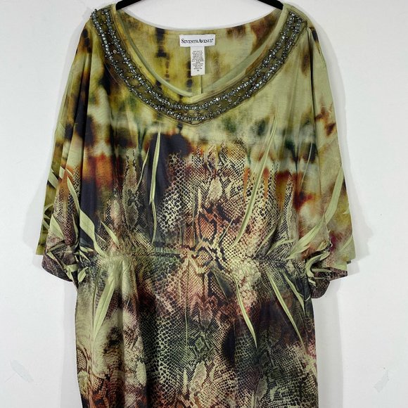SOLD OUT!!  Seventh Avenue Safari Beaded Top - Picture 2 of 7